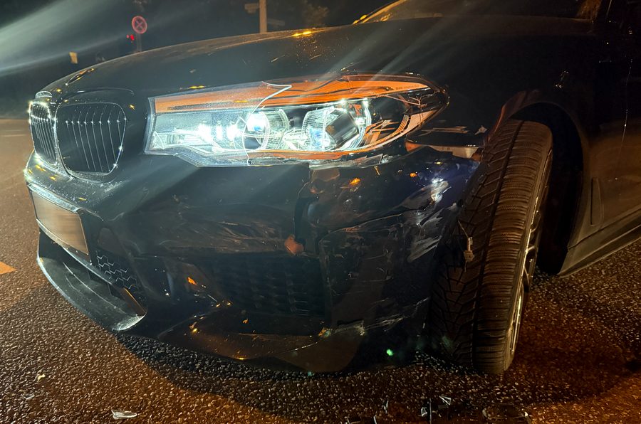 Front damage on a BMW after an accident