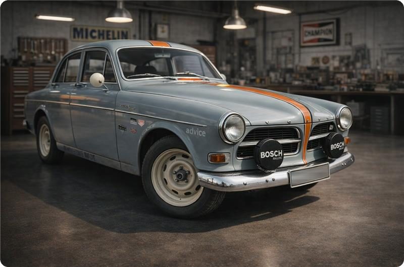 Volvo Amazon Oldtimer in der Werkstatt – Oldtimer-Gutachten